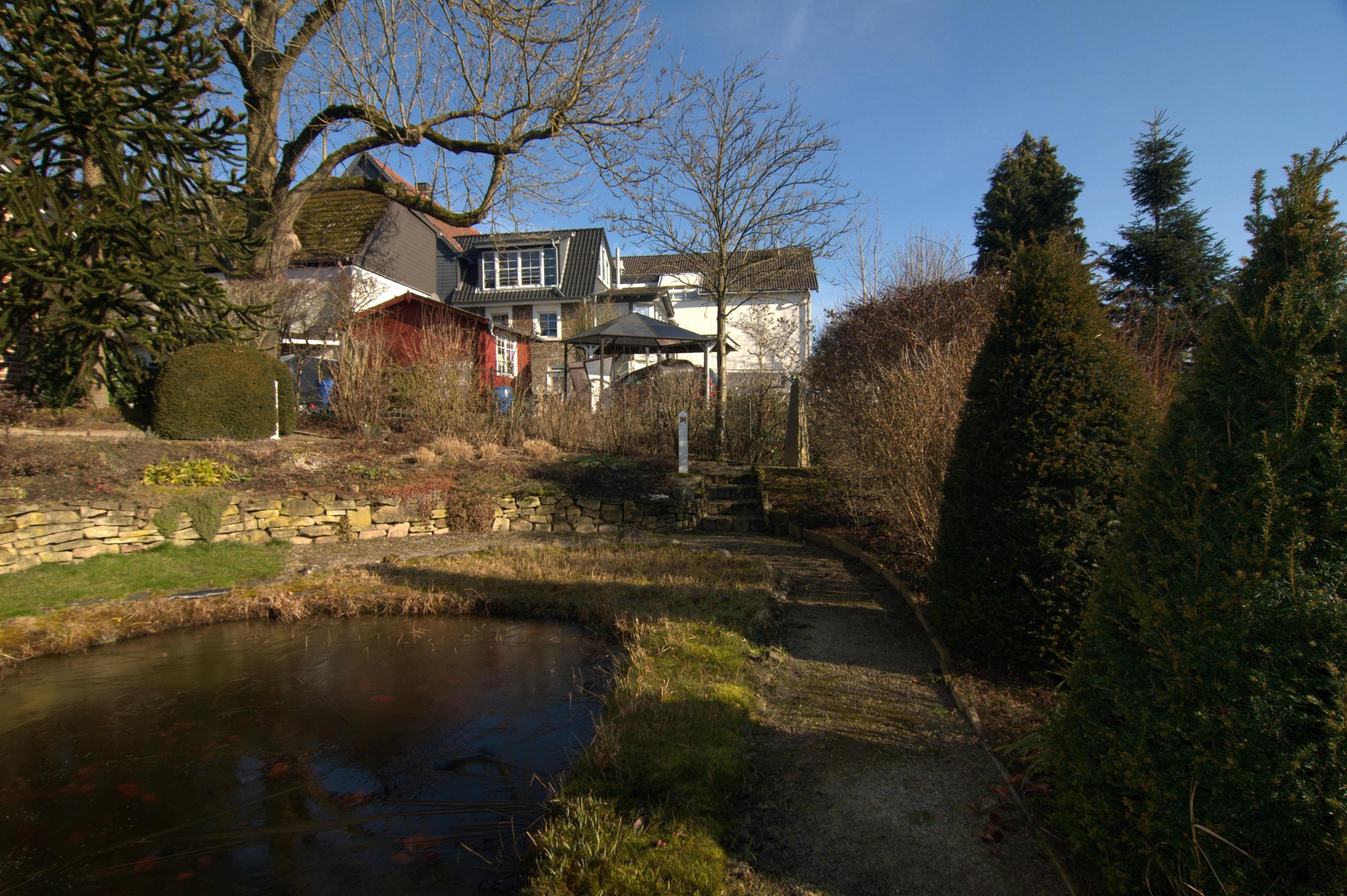 Teich mit Blick in die Nachbarschaft